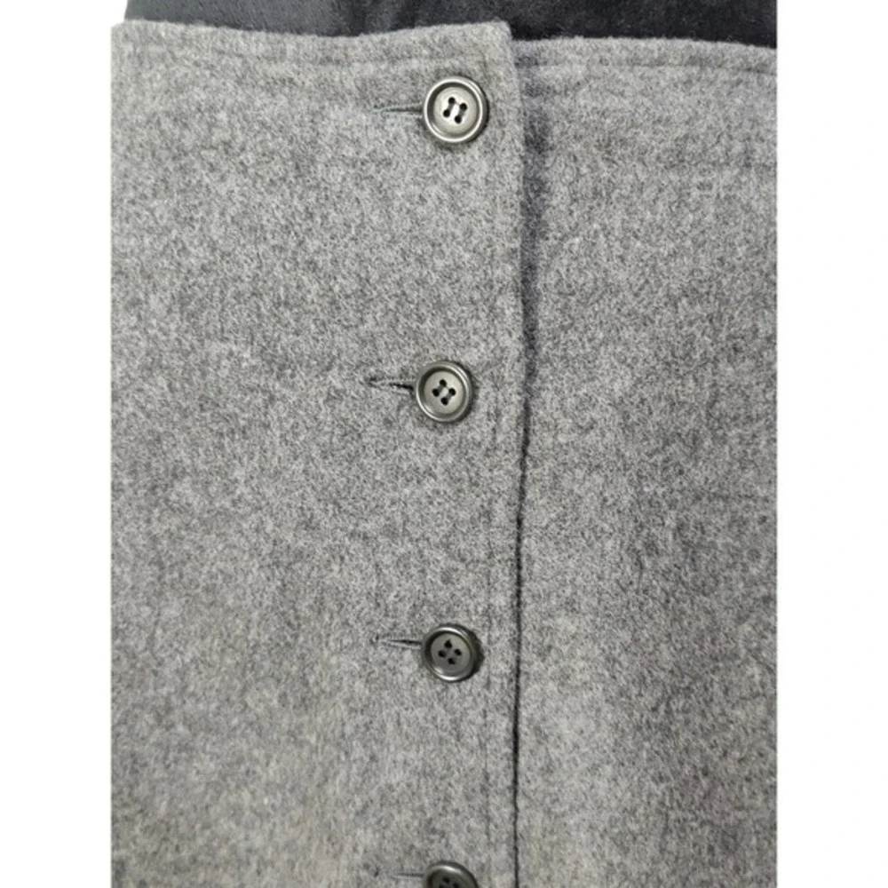 J. Crew‎ Gray Wool cashmere Blend Button Front A-Line Skirt Size 10 professor